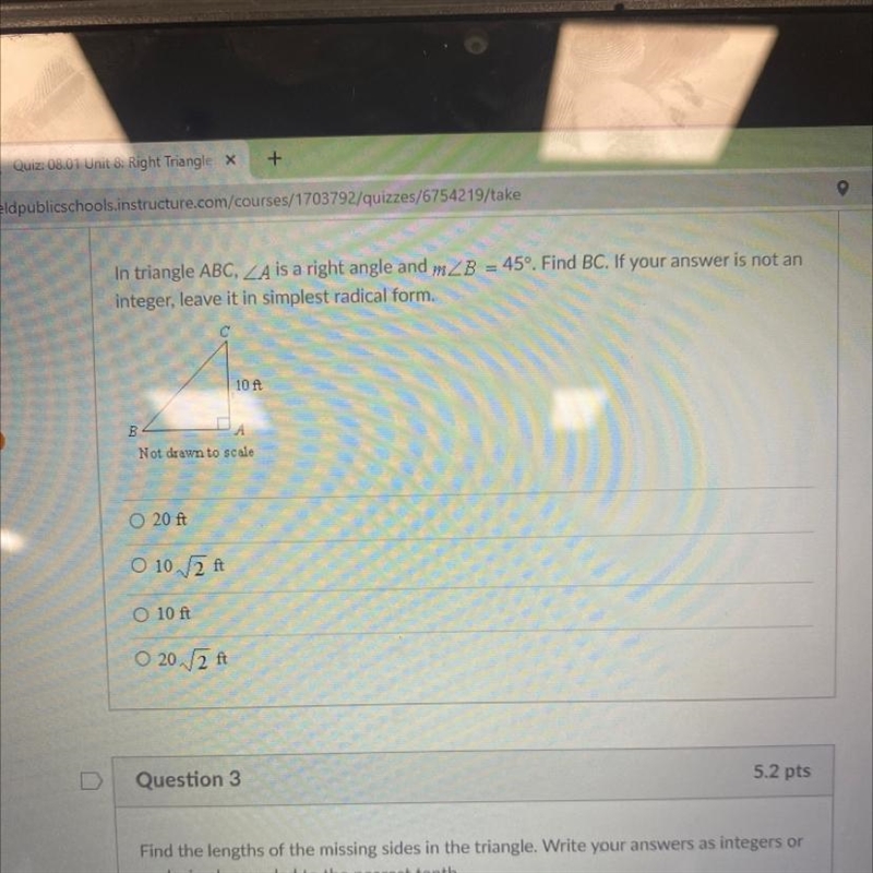 Find bc if your answer is not an integer, leave it in simplest radical form-example-1