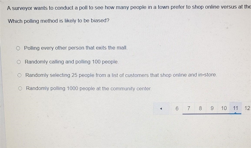 a surveyor wants to conduct a poll to see how many people in a town prefer to shop-example-1