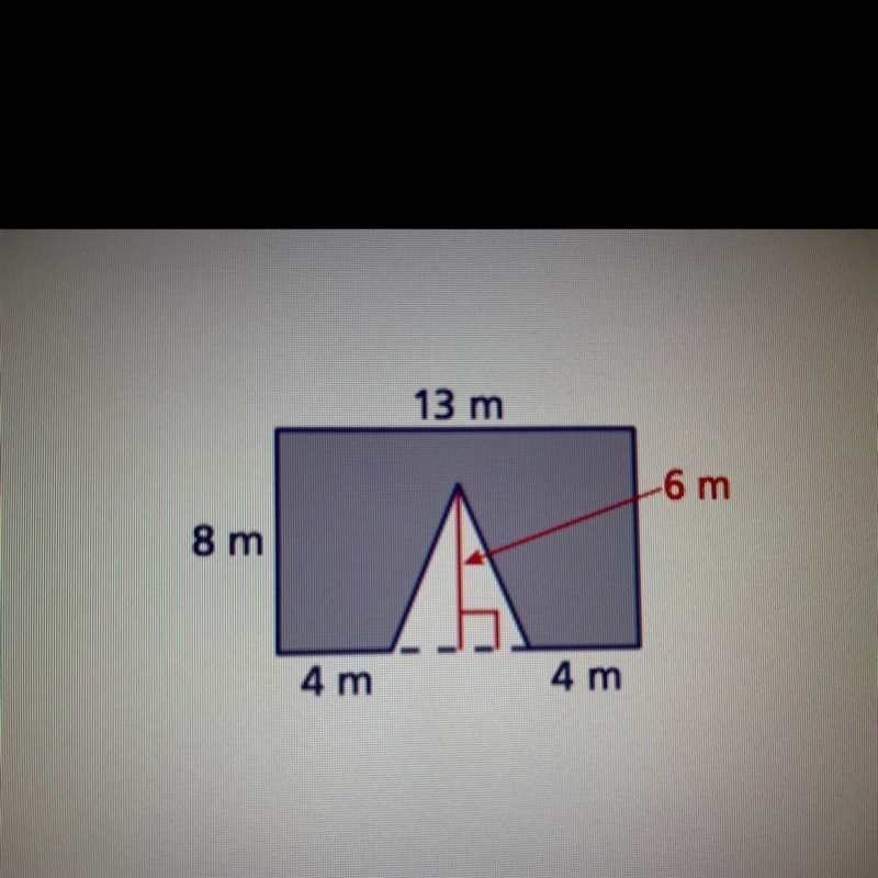 Find the area of the figure. Area: __ m2 (Please help I am not good at area)-example-1