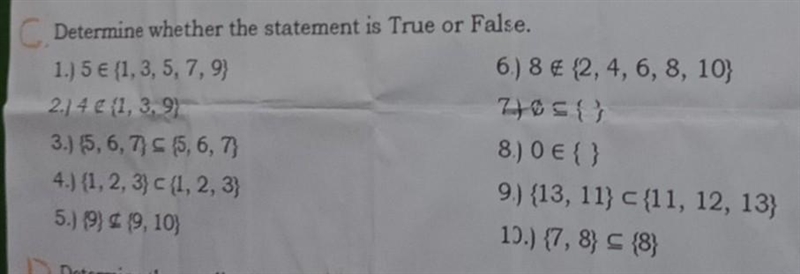 Determine whether the statement is True or False. ​-example-1