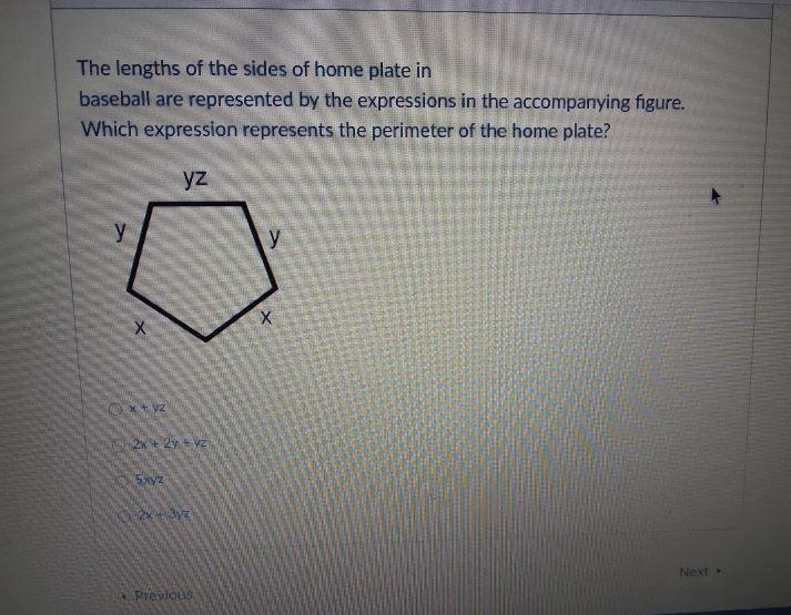 the lengths of the sides of the home plate in baseball are represented by the expression-example-1