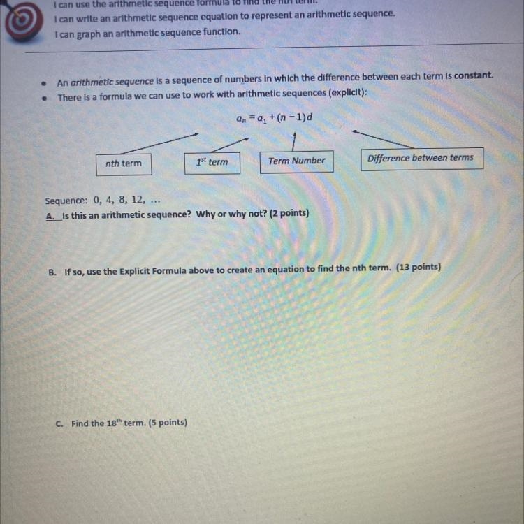 I can use the arithmetic sequence formula to find the nth term.I can write an arithmetic-example-1