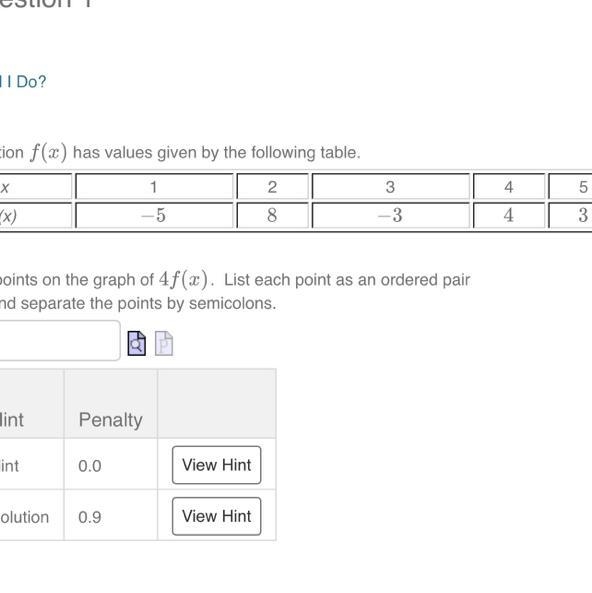 Help me solve this hw pls 5 points on the graph of 4f(x). List each point as given-example-1