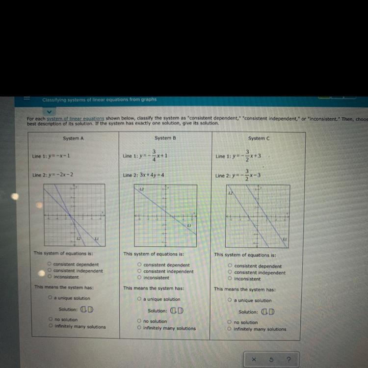 I need help with the unique solution for A only i did everything else please-example-1