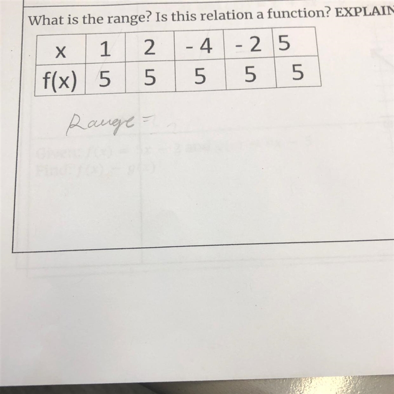 What is the range? is this relation a function? explain please-example-1