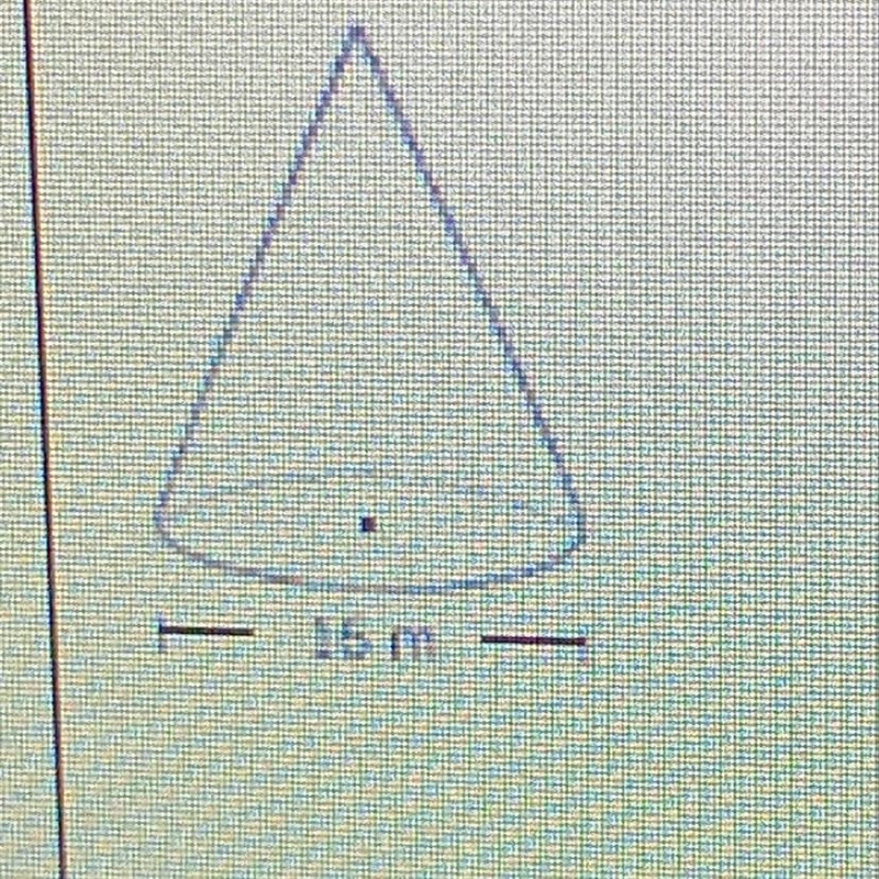 If the surface area of the cone below is 628.32, find its volume. (Diameter is 16)-example-1