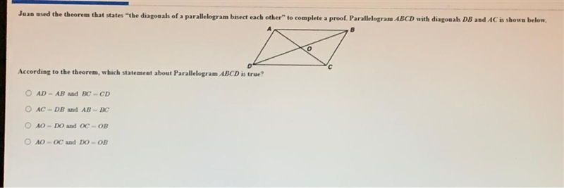 According to the theater room which statement about parallelogram ABCD is true?-example-1