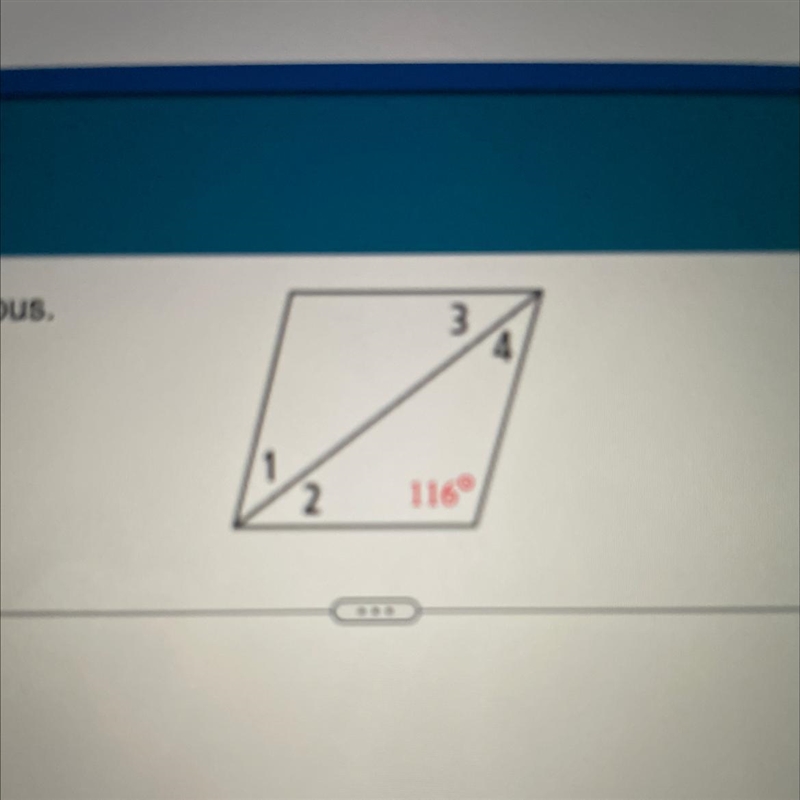 GeometryQuestion 5Find the measure of the numbered angles in each rhombus.(Find each-example-1