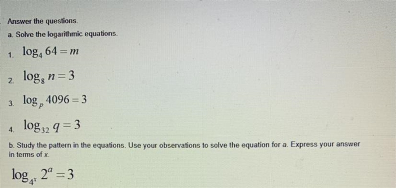 This is one practice problem that I need help on It asks to solve logarithmic equations-example-1