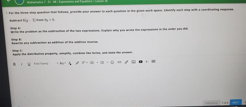 1. For the three-step question that follows, provide your answer to each question-example-1