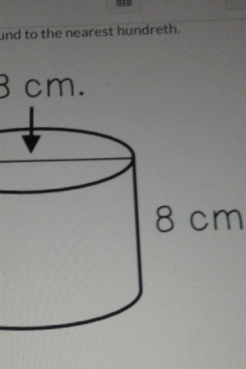 What is the volume of the cylinder not the nearest hundredths-example-1