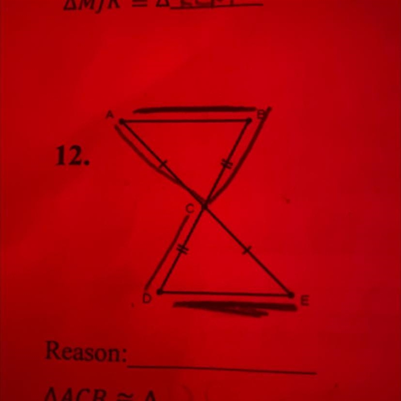 Are the triangle below congruent? If so, write a congruence statement and say why-example-1