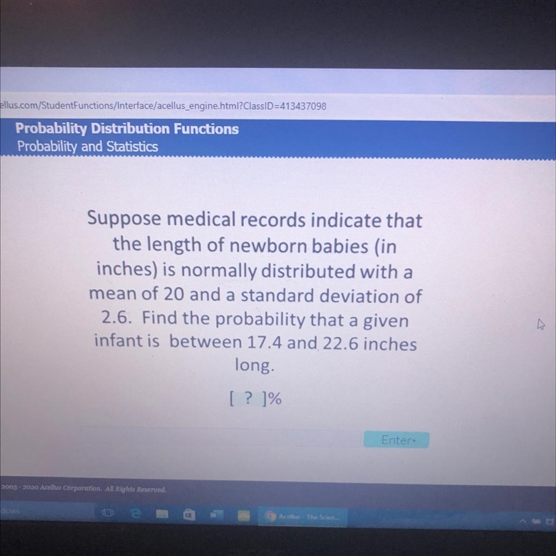 Suppose medical records indicate thatthe length of newborn babies (ininches) is normally-example-1