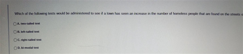 Which of the following tests would be administered to see if a town has seen an increase-example-1