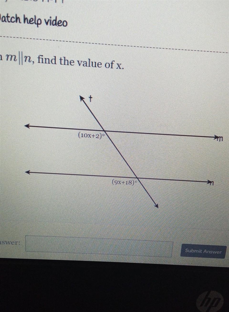 Given mn, find the value of x. + (10N+2)" ION-18)"​-example-1