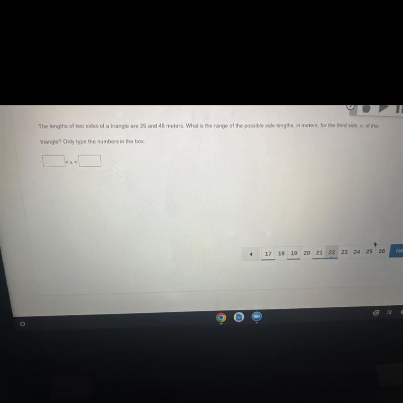 what is this? the lengths? range of possible side lengths, in meters, for the third-example-1