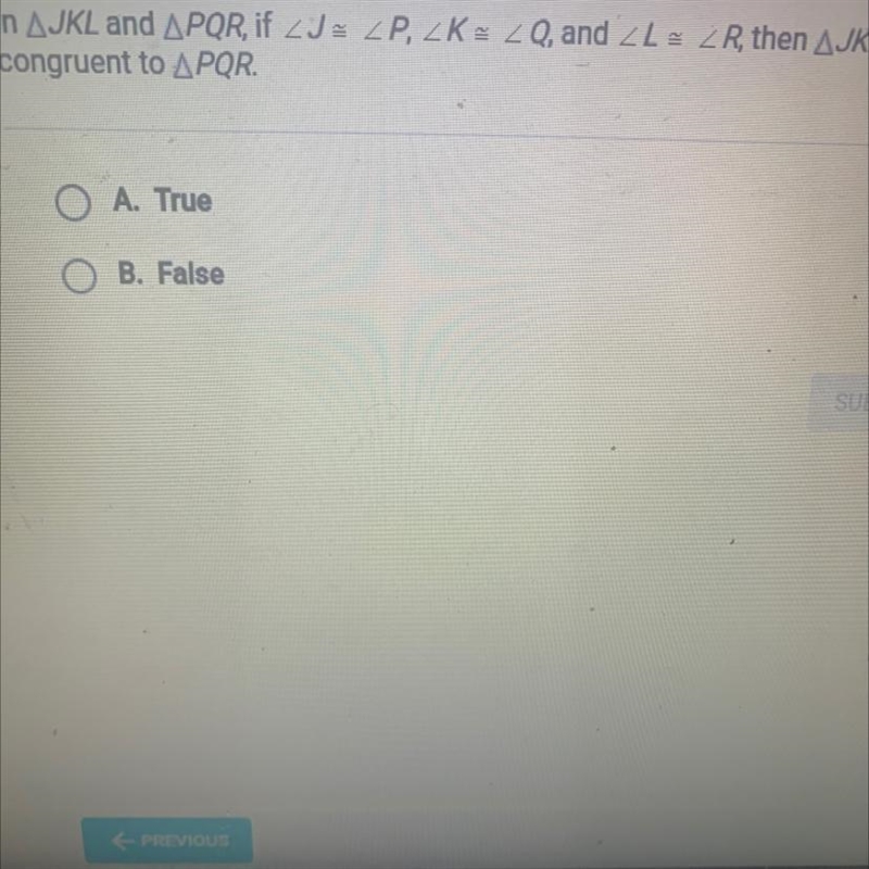 In AJKL and APQR, if ZJE ZP, ZK: 2Q, and L. ZR, then AJKL must becongruent to APQR-example-1