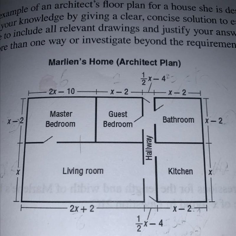 Write the algebraic expression representing the perimeter of marlene’s house in simples-example-1