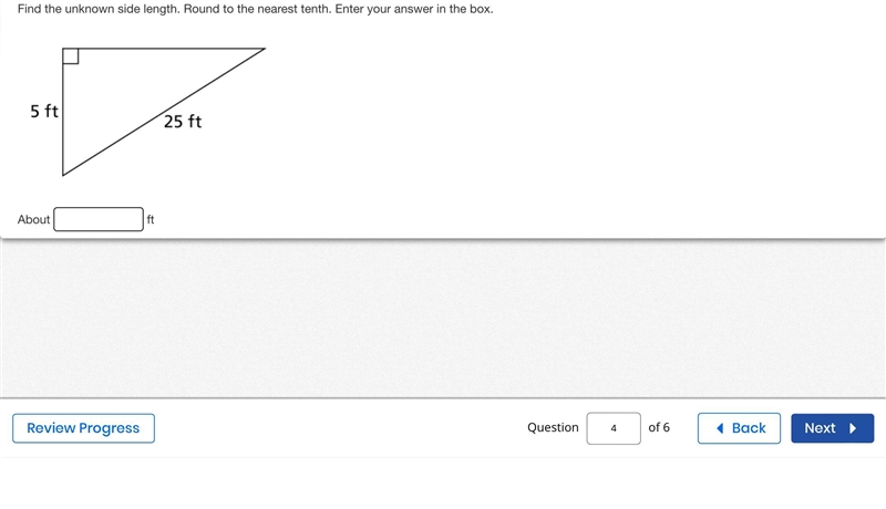 15 points Find the unknown side length. Round to the nearest tenth. Enter your answer-example-1