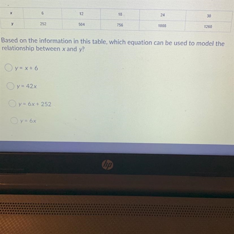 This table shows a linear relationship. Based on the information in this table, which-example-1