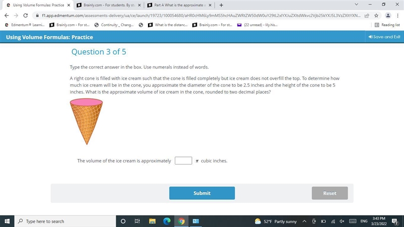 Type the correct answer in the box. Use numerals instead of words.A right cone is-example-1