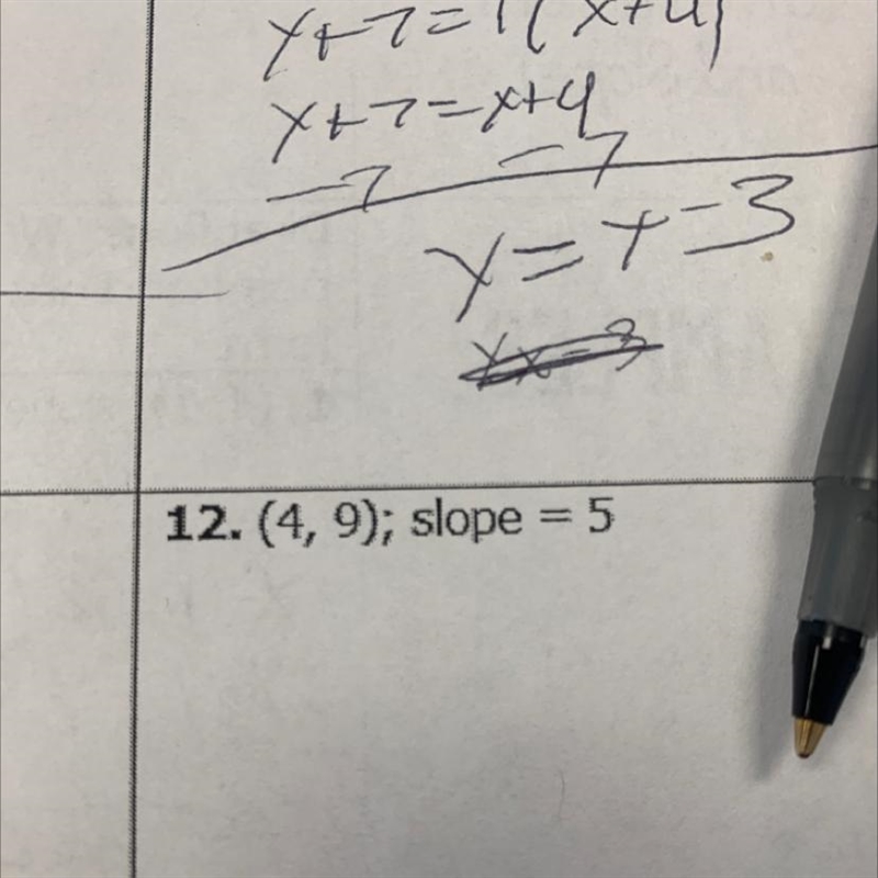 I need help with 12 Find the slope-intercept form of the line.-example-1