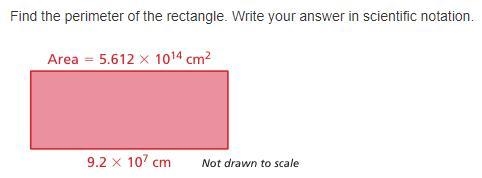 Find the perimeter of the rectangle. Write your answer in scientific notation. ANSWERS-example-1