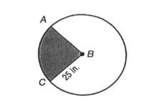 What is the area of the shaded sector if the measure of angle ABC = 70?-example-1