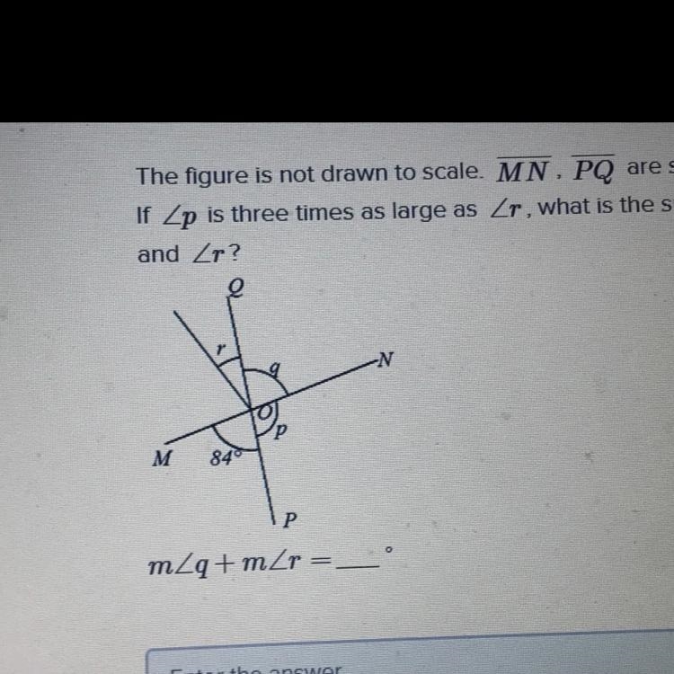 The figure is not drawn to scale. MN , PQ are straight lines. If-example-1