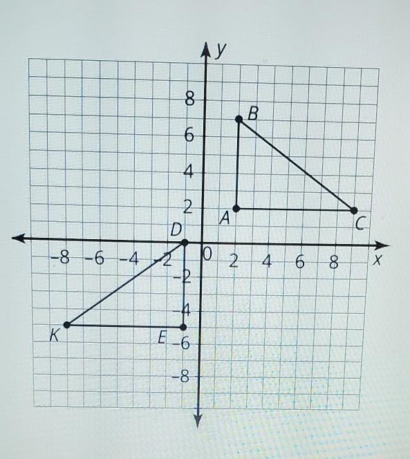 Danny determines that sides DE and BA are congruent. He also determines that-example-1