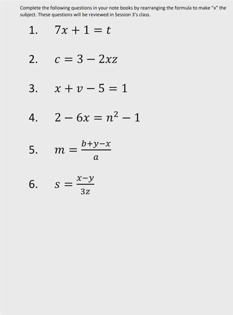 Complete the following questions in your note books by rearranging the formula to-example-1