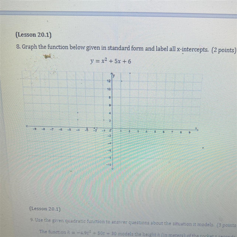 Please graph in standard form and label all x intercepts-example-1