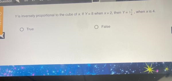 1²/ when x is 4.Y is inversely proportional to the cube of x. If Y = 8 when x = 2, then-example-1