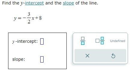 Help find intercept and the slope of the line?-example-1