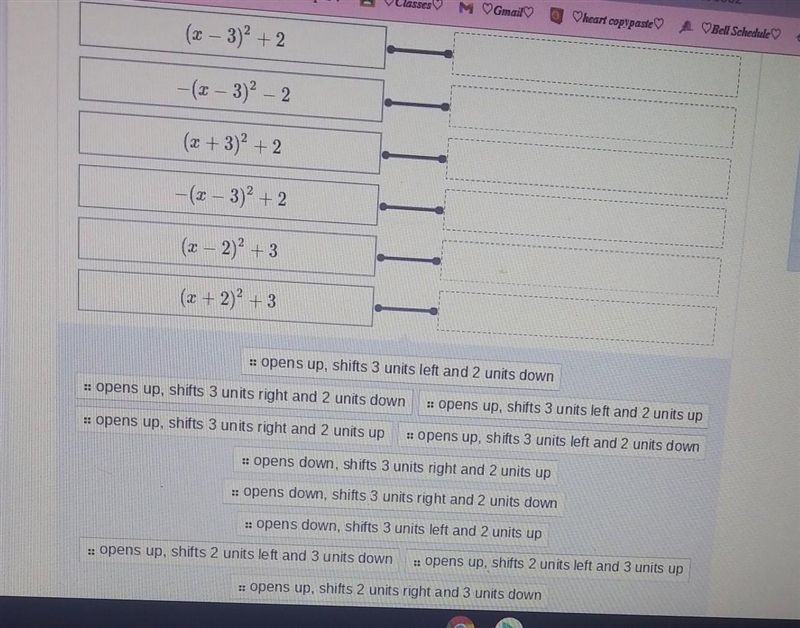 Match the equation with the description of the transformation made to the parent function-example-1