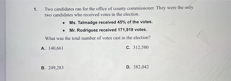 Two candidates ran for the office of county commissioner. They were the only two candidates-example-1