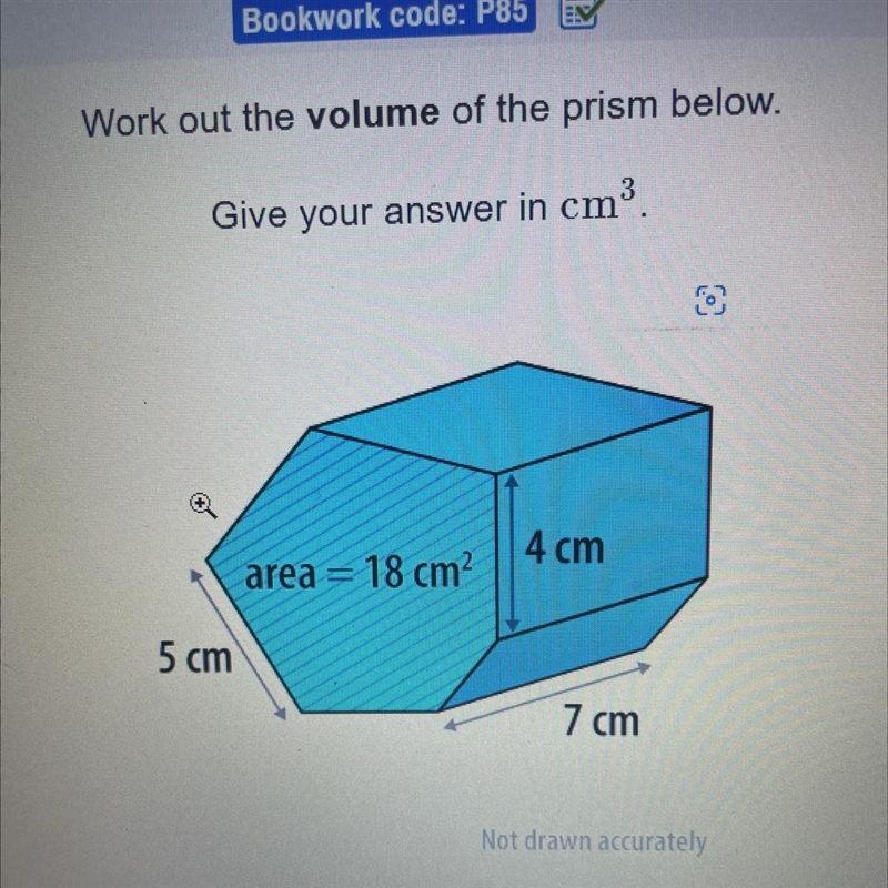 Work out the volume of the prism below. Give your answer in cm³.-example-1