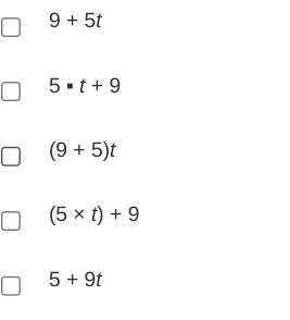 Select all of the algebraic expressions that could represent the phrase below. &quot-example-1