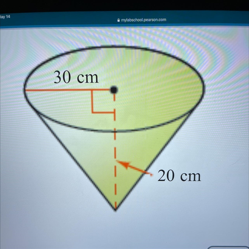 Find the lateral area of the cone LA=__ cm squared-example-1