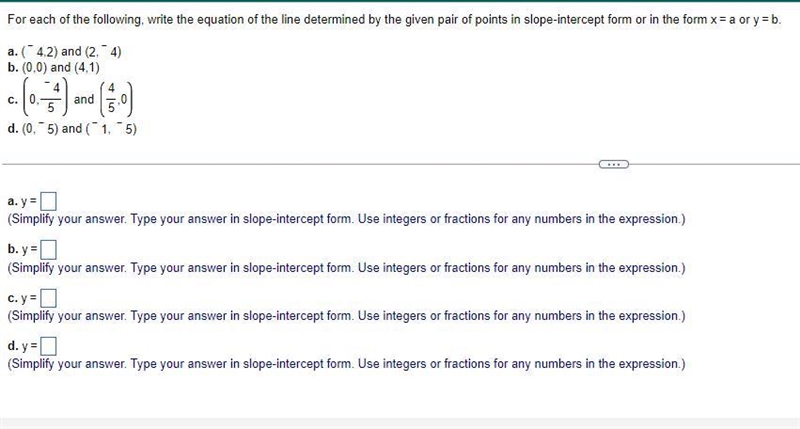 For each of the following, write the equation of the line determined by the given-example-1