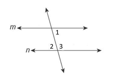 If m ∥ n, m∠1 = (5x + 12)°, and m∠2 = (7x – 16)°, what is m∠3?-example-1