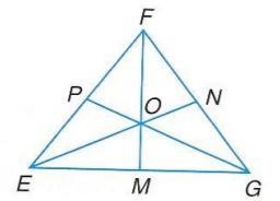 In triangle EFG, line segments EN, FM and GPare medians. If EM = 2x + 3 and MG= x-example-1