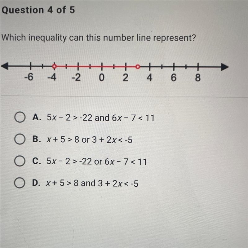 Which inequality can this number line represent?-example-1