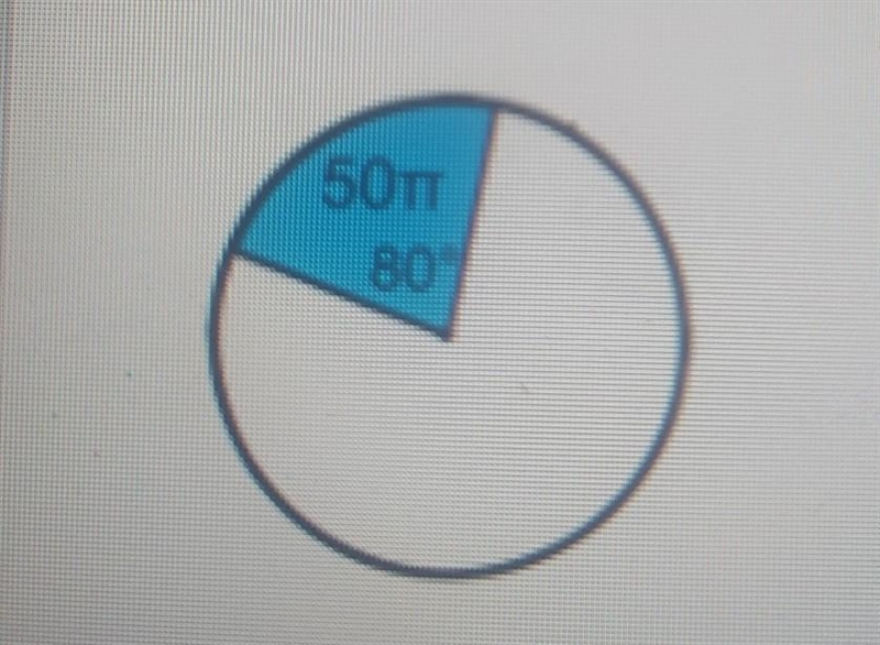 What is the radius of the circle if the area is 50π and the angle is 80 degrees?-example-1