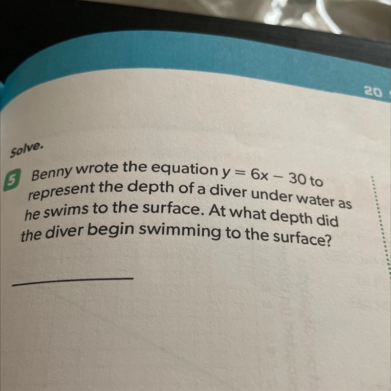 Represent the depth of a diver under water as he swims to the surface. At what depth-example-1