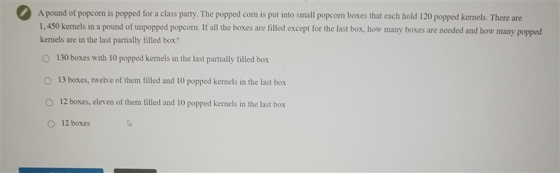 How many boxes are needed and how many popped kernels are in the last partially filled-example-1