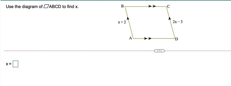 Use the diagram of ABCD to find x.-example-1