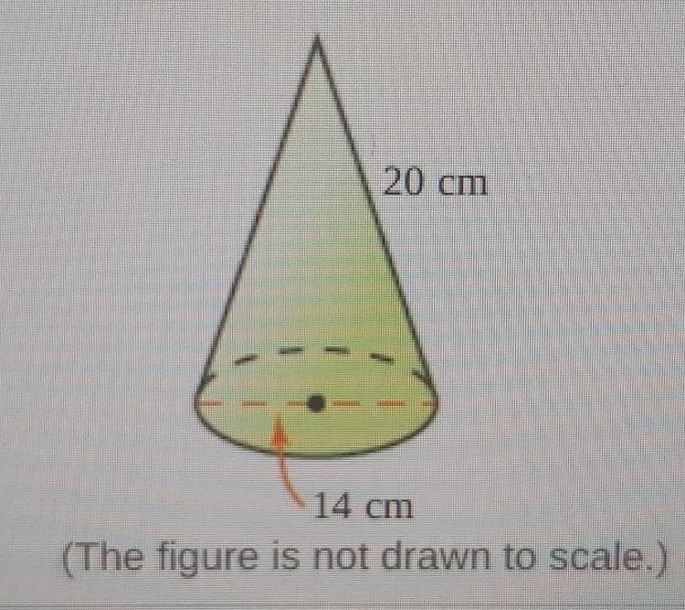 What is the surface area of the cone? Use 3.14 for pi. The surface area of the cone-example-1