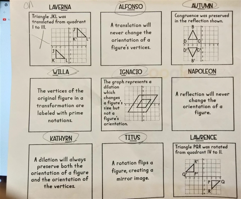 NO LINKS!!! Basics of Transformations Students were asked to create true statements-example-1