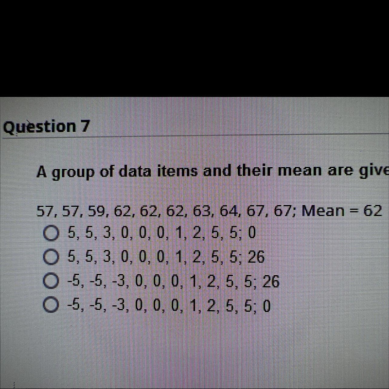 A group of data items and their mean are given. Find a. the deviation from the mean-example-1